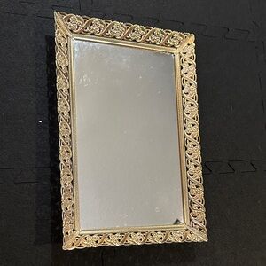 Elegant Vintage Brass Framed Footed Multi- Style Mirror